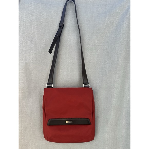 Tumi Crossbody Messenger Bag Red Adjustable Shoulder Strap